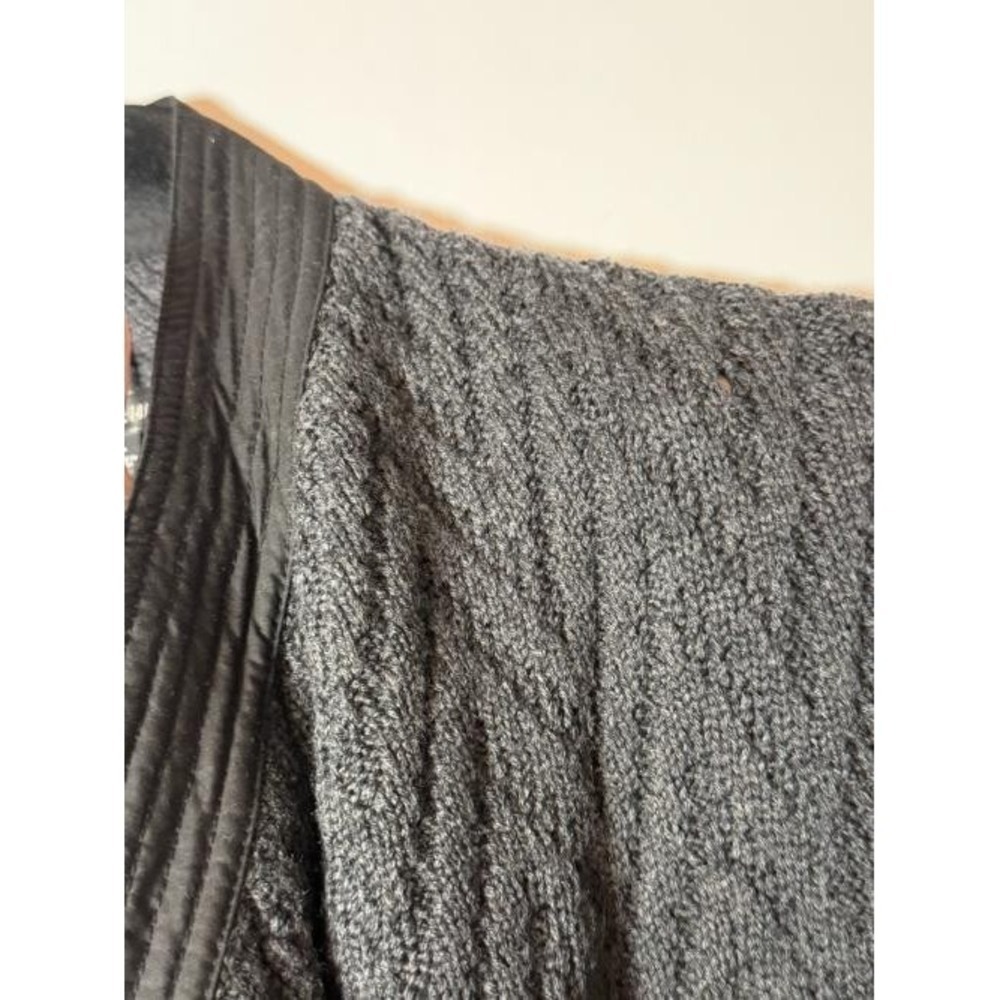 Lafayette 148 New York Cardigan Womens L Gray Merino Wool Open Front Sweater - Picture 7 of 13